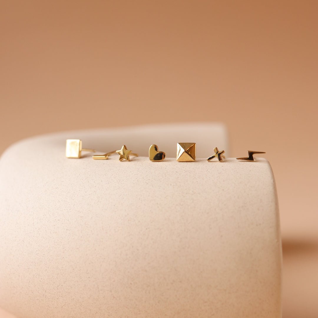 TINY POISE LIGHTNING STUDS - GOLD - SO PRETTY CARA COTTER