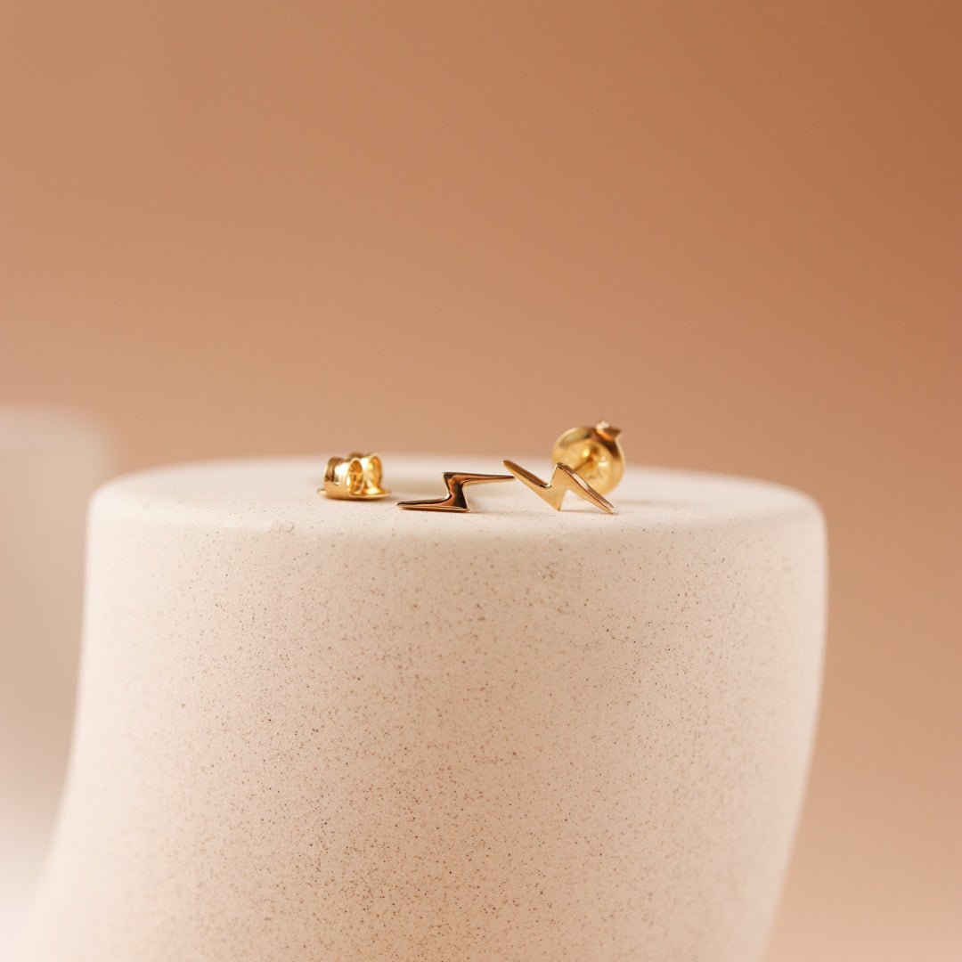 TINY POISE LIGHTNING STUDS - GOLD - SO PRETTY CARA COTTER