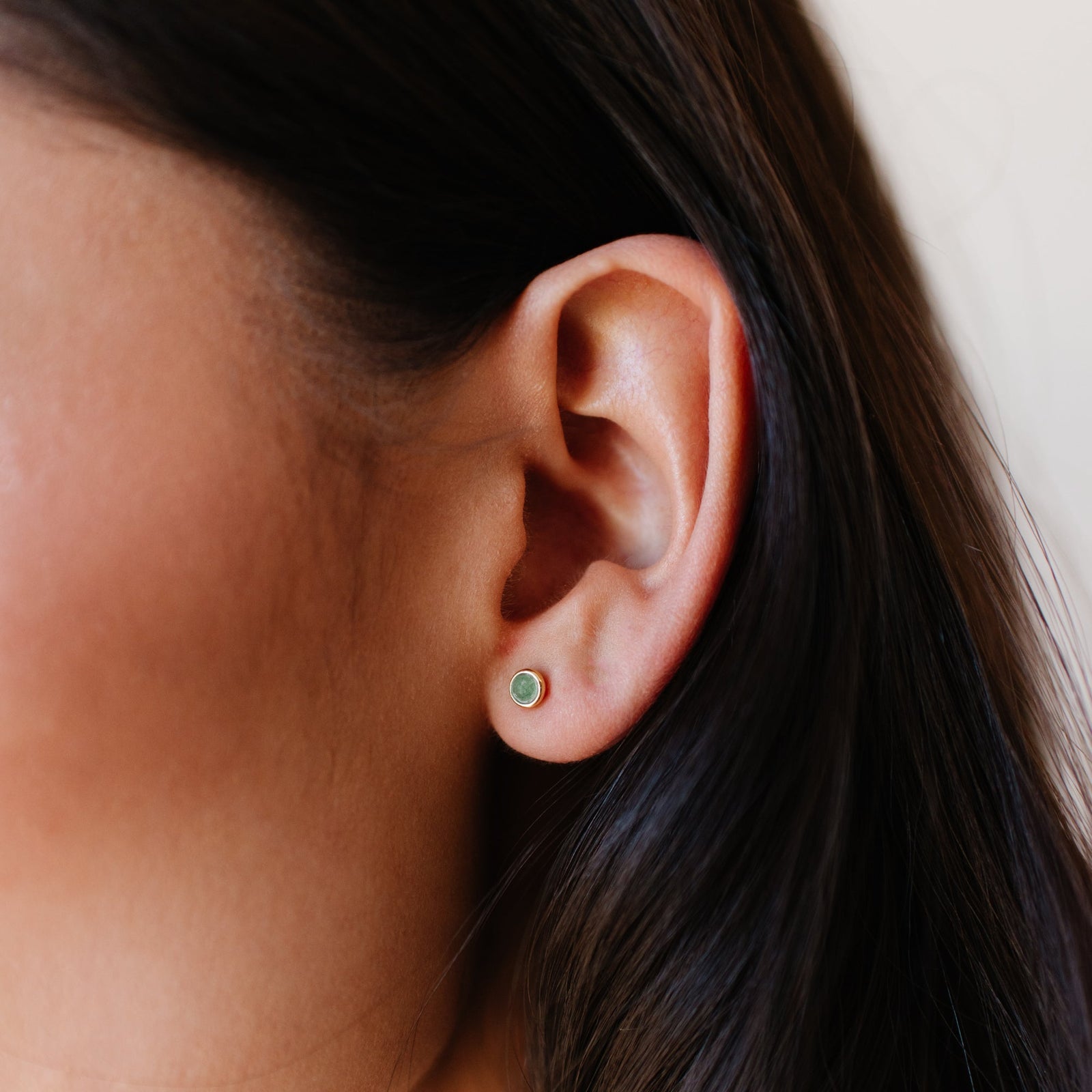 TINY PROTECT STUD EARRINGS - GREEN ONYX & GOLD - SO PRETTY CARA COTTER