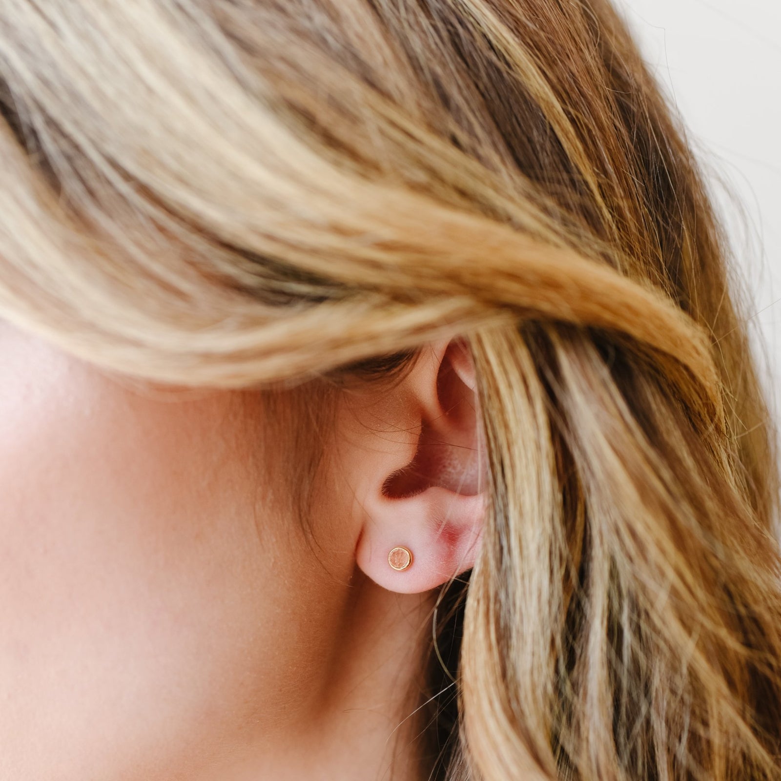 TINY PROTECT STUD EARRINGS - PINK QUARTZ & GOLD - SO PRETTY CARA COTTER