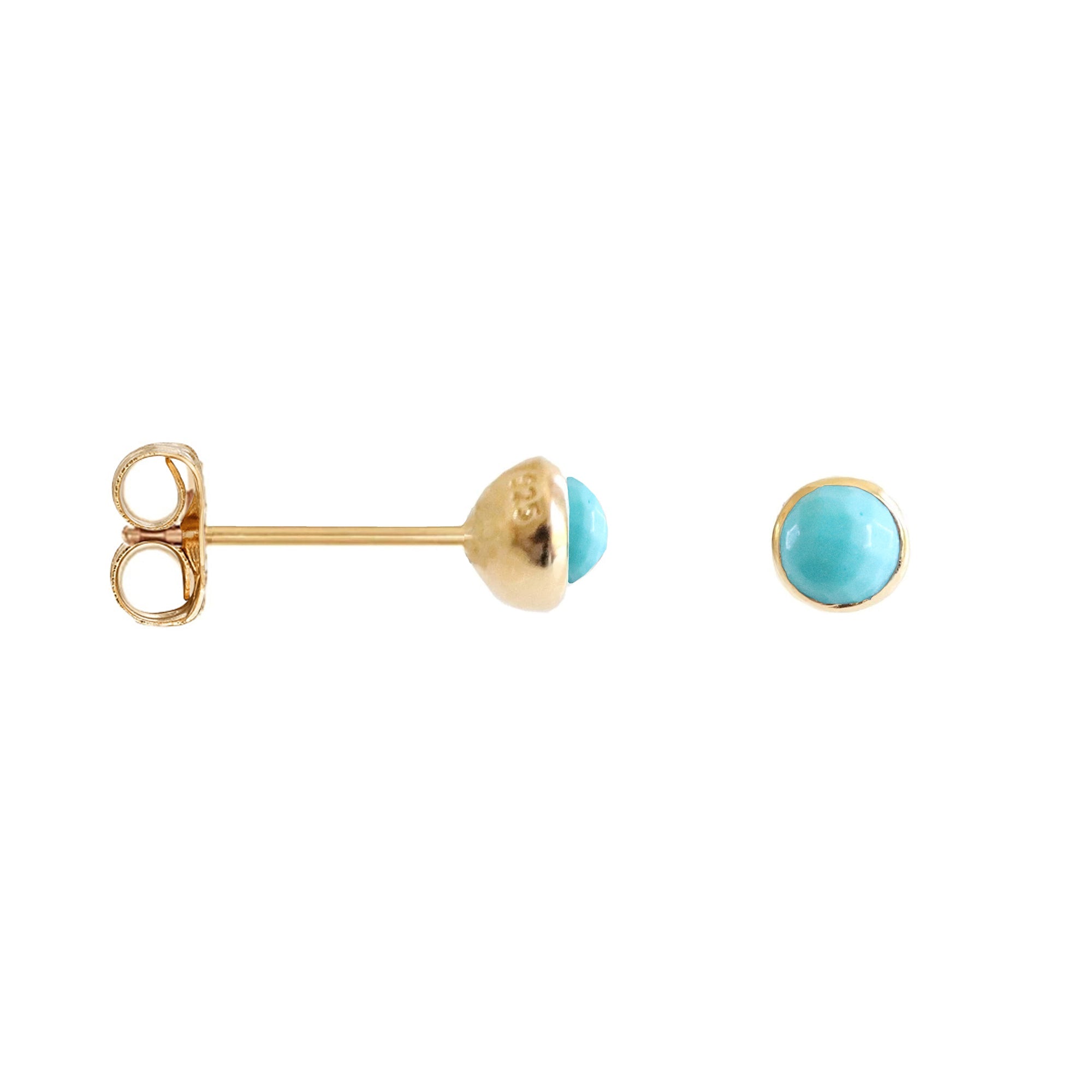 TINY PROTECT STUD EARRINGS - TURQUOISE & GOLD - SO PRETTY CARA COTTER